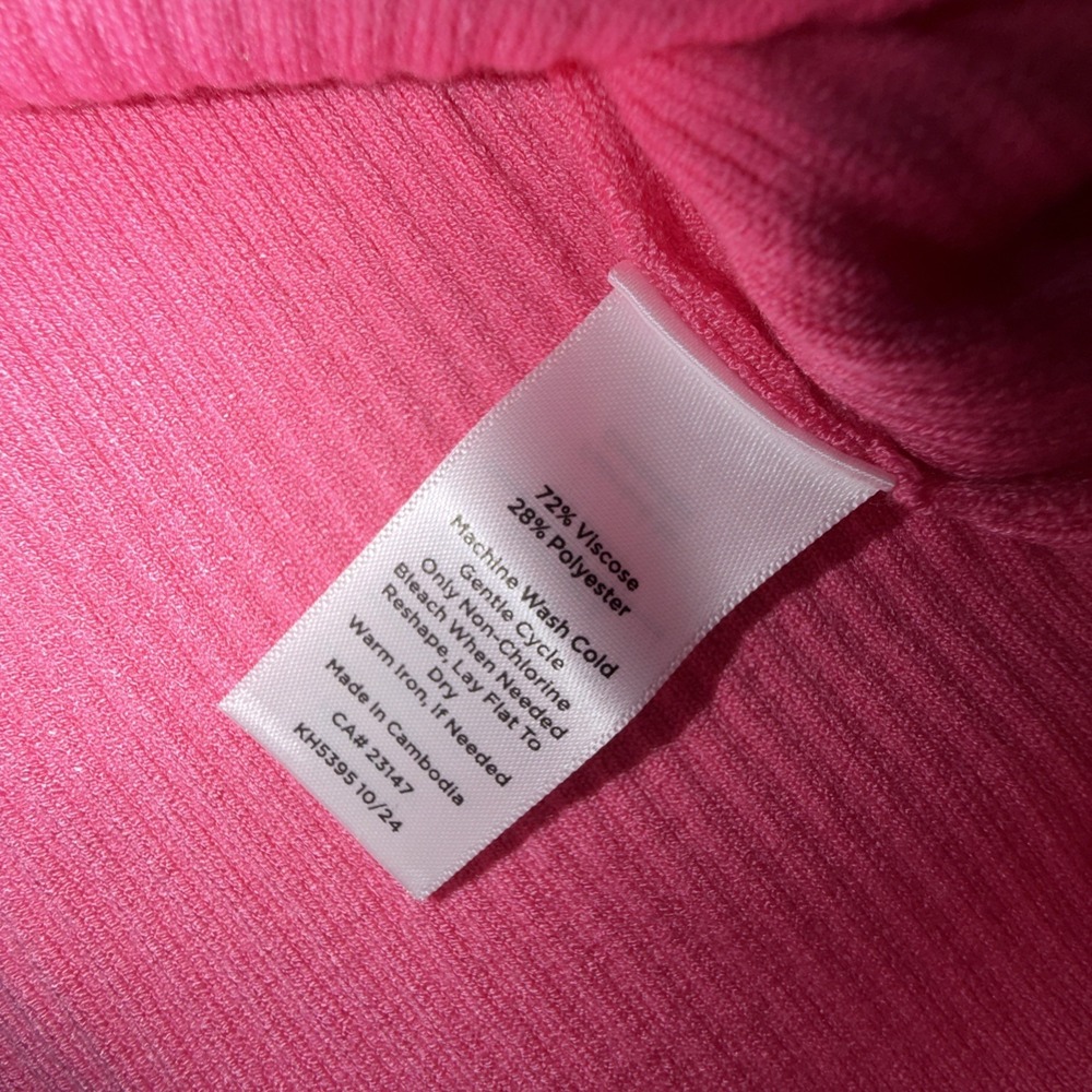 Talbots Pink Ribbed Button Polo Shirt Women's Size PXL Short Sleeve NWT - Picture 4 of 5